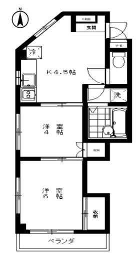 コーポエーリエル 201号室 間取り