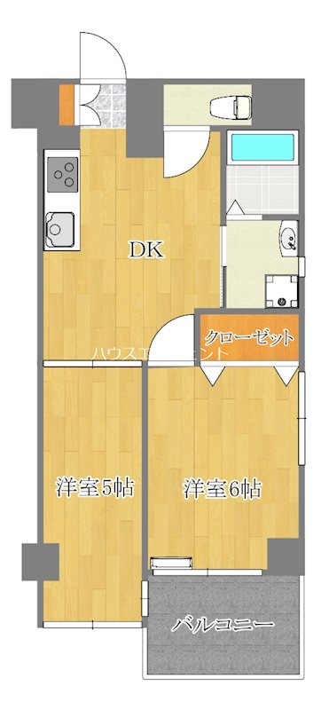 KOB5 302号室 間取り
