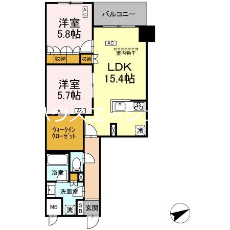サンジョイアゼロ 412号室 間取り