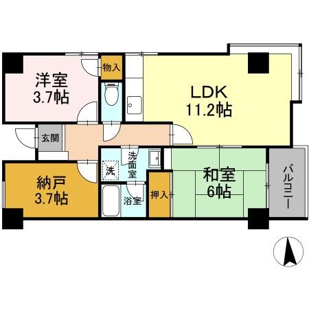 エイトジャパンシーダー 701号室 間取り