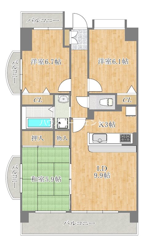 モア・ノーブル 701号室 間取り