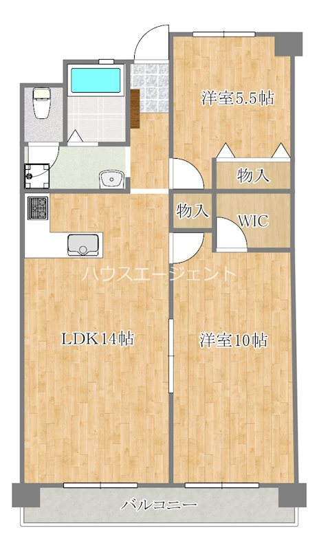 なぎさニュータウン6号棟 209号室 間取り