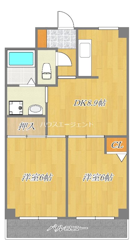 アサヒハイツ東葛西Ⅱ 602号室 間取り