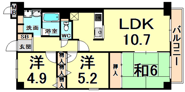 サンパティーク昆陽 間取り
