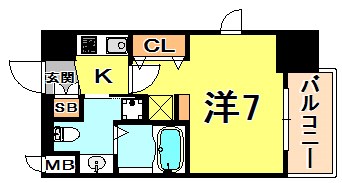 エステムコート三宮駅前3マジェスティ 間取り