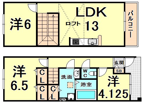 兵庫県西宮市小曽根町２丁目 間取り
