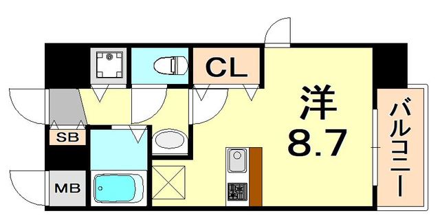 プレサンス三宮花時計前 間取り
