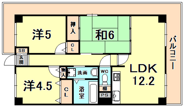 グレンツェント甲東園 間取り