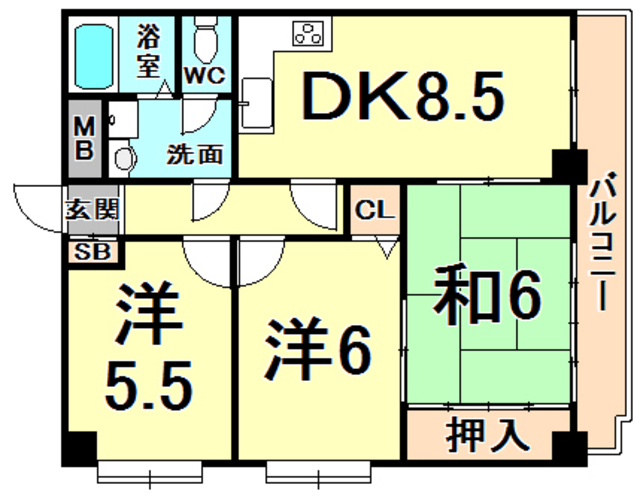エクセレント甲子園11番館 間取り