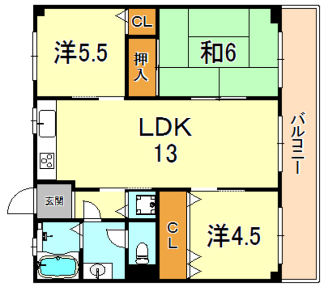 六甲篠原マンション 間取り