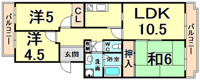 兵庫県西宮市甲子園一番町 間取り