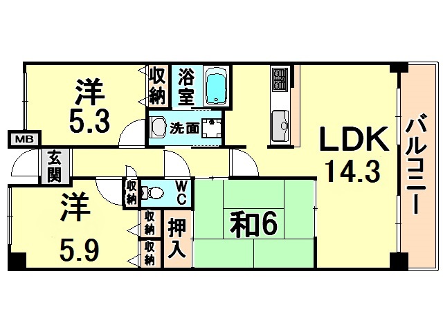 ケーフィル塚口 間取り