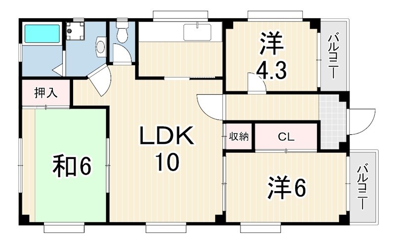 兵庫県神戸市中央区神若通２丁目 間取り
