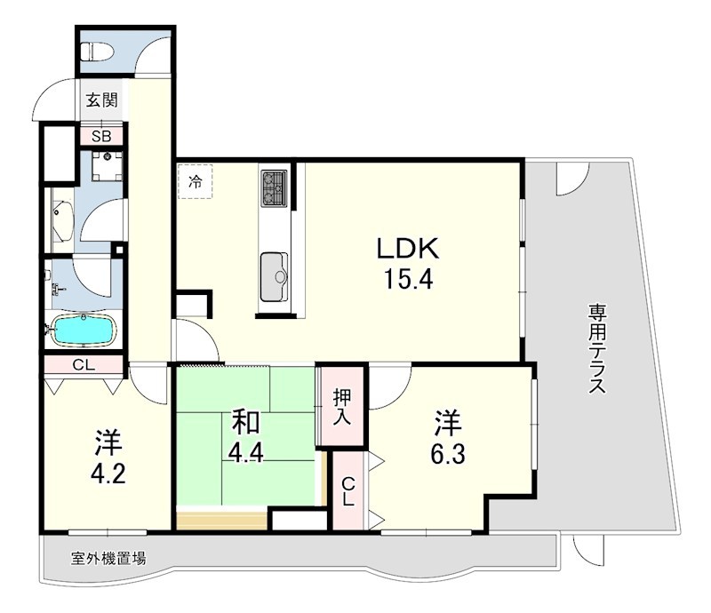 パレ・シェール芦屋東山 間取り