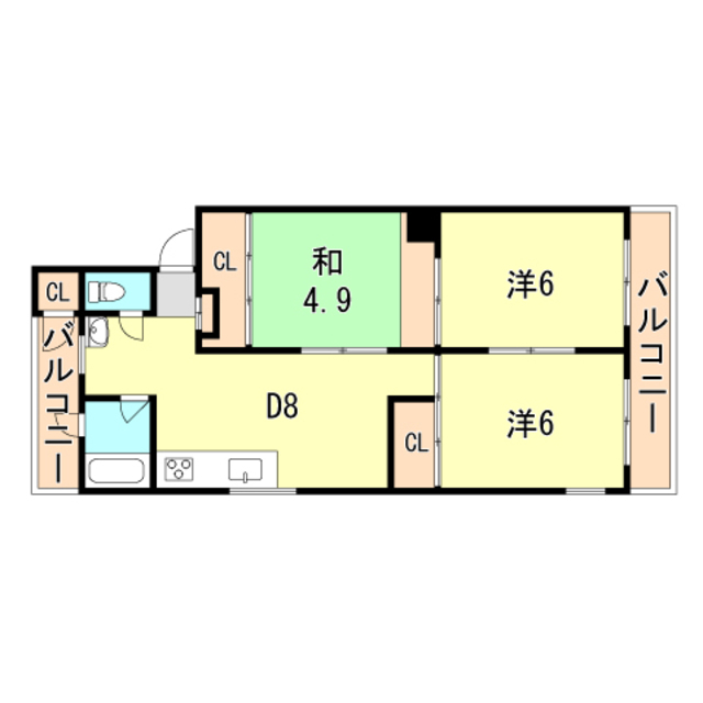 兵庫県芦屋市東芦屋町 間取り