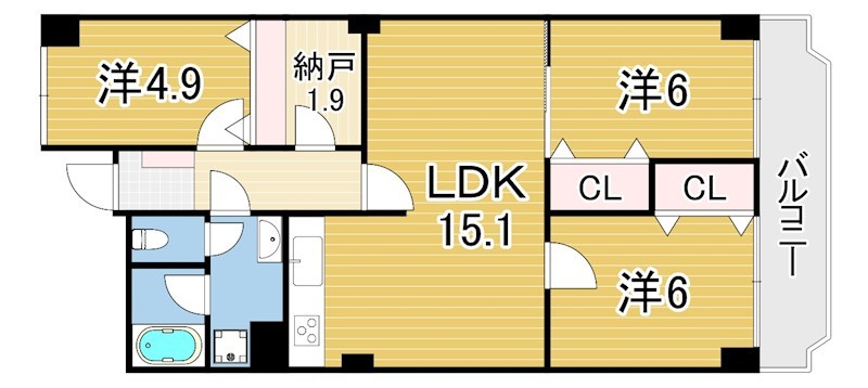 東芦屋ハイツ 間取り