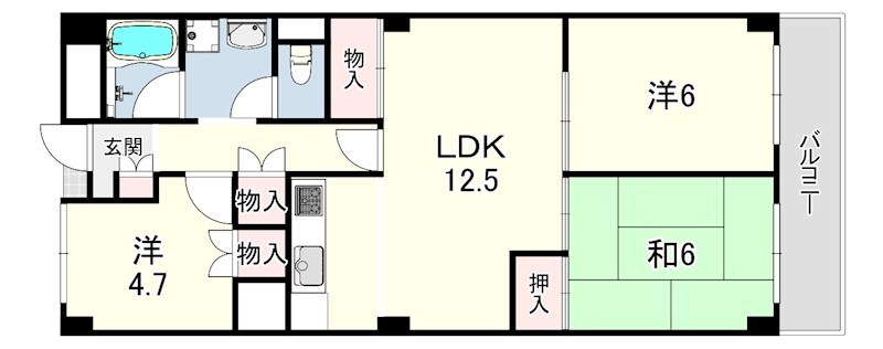熊内スカイハイツ 間取り