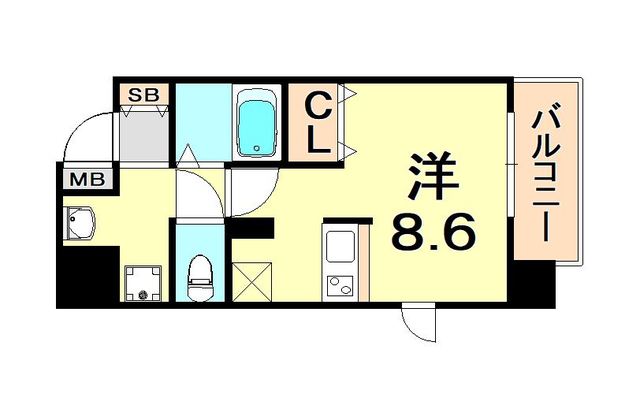 プレサンス三宮花時計前 間取り