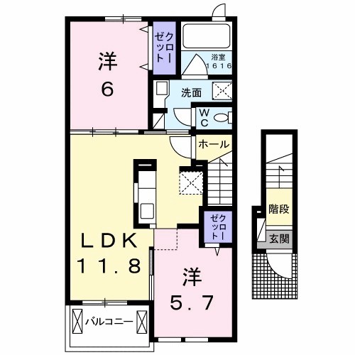 エクセレント有瀬 1 間取り