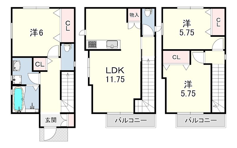 今津山中町戸建 間取り