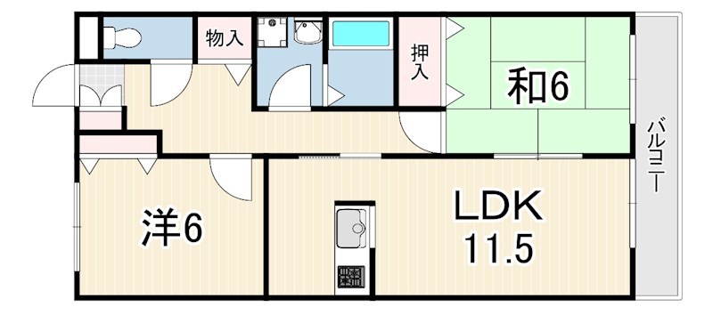 アヴェール上筒井 間取り