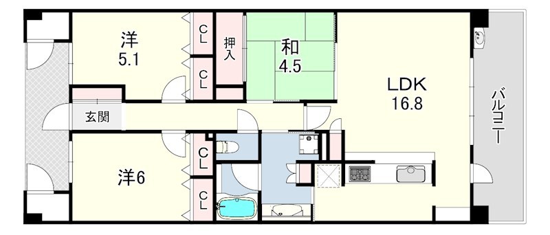 コスモ垂水旭が丘 間取り