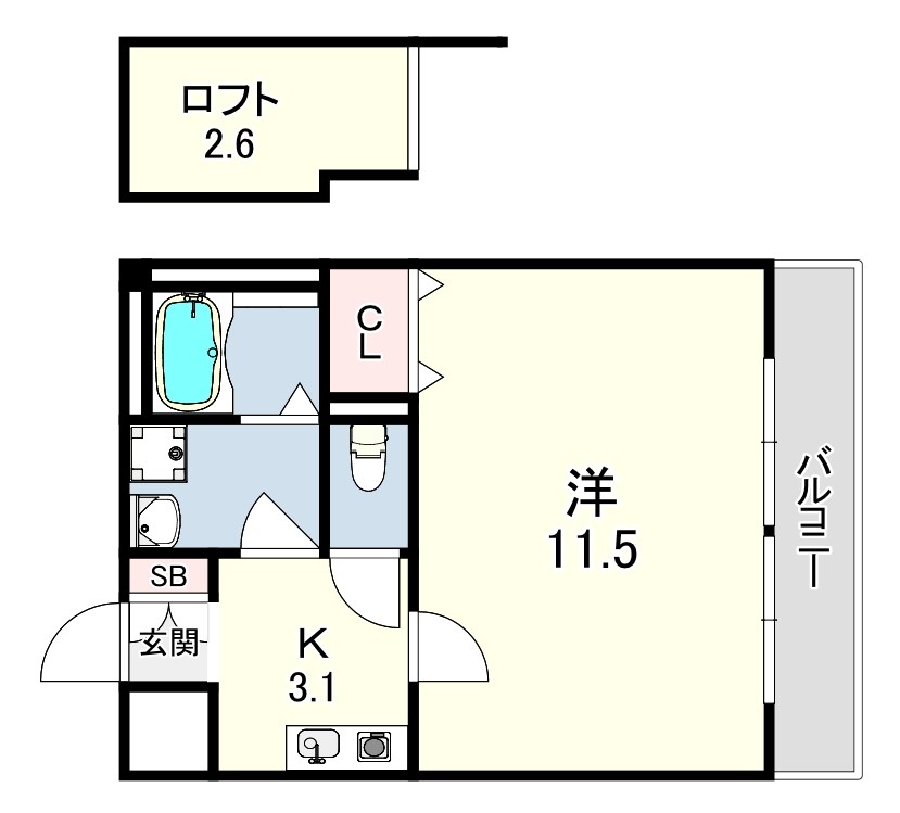 ルームズ学園北町 間取り