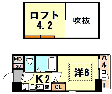 エステムコート三宮駅前ラ・ドゥー 間取り