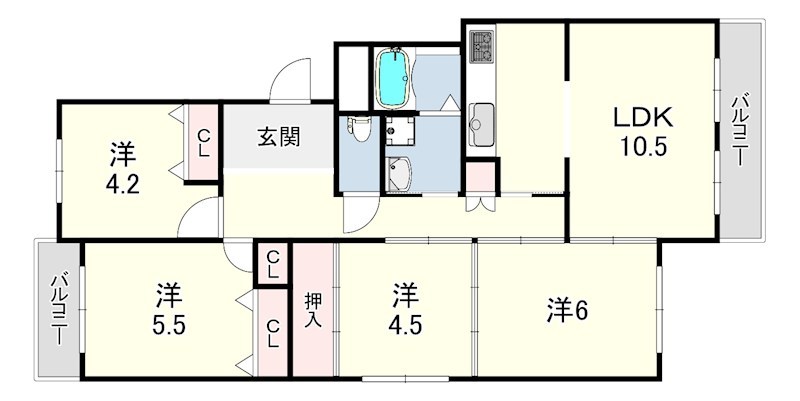 サンハイツ貴崎5号棟 間取り