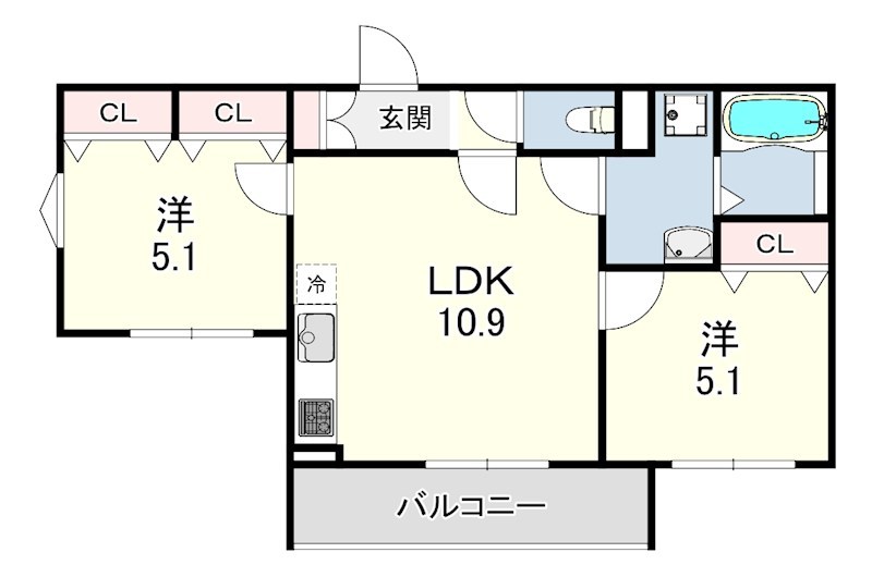 クリエオーレ北伊丹 間取り