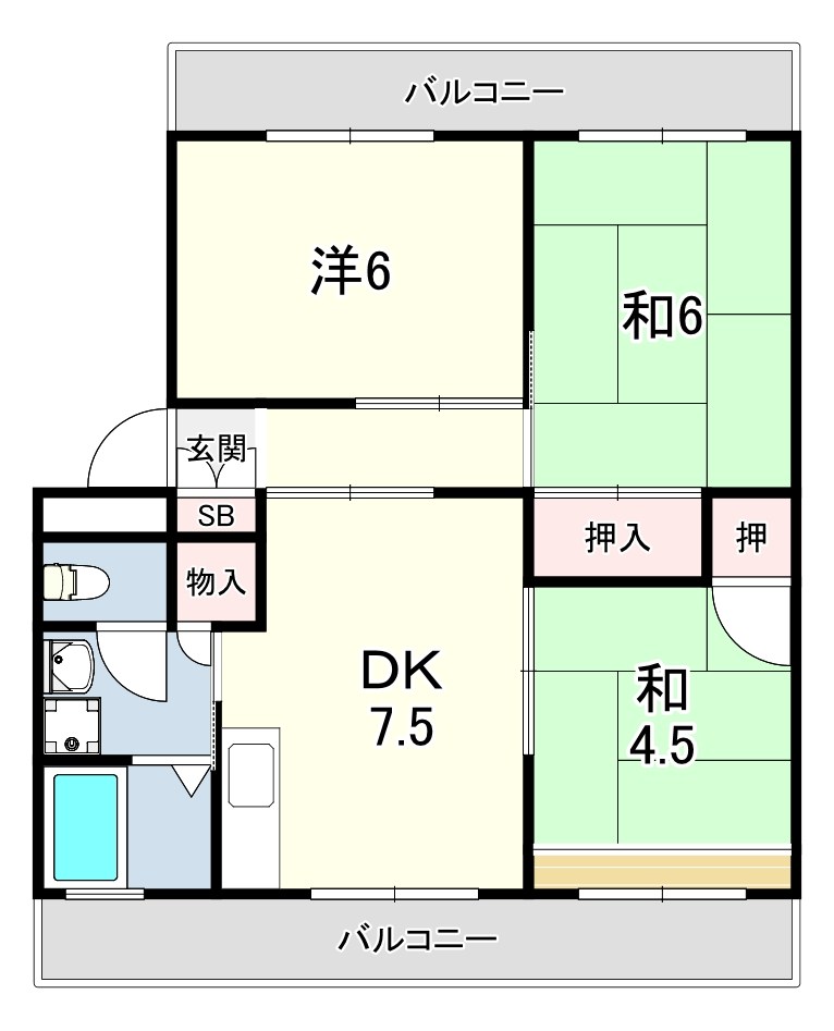 小中島団地3号棟 間取り