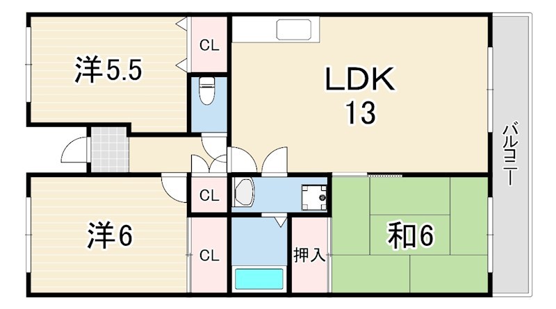 兵庫県明石市二見町西二見 間取り