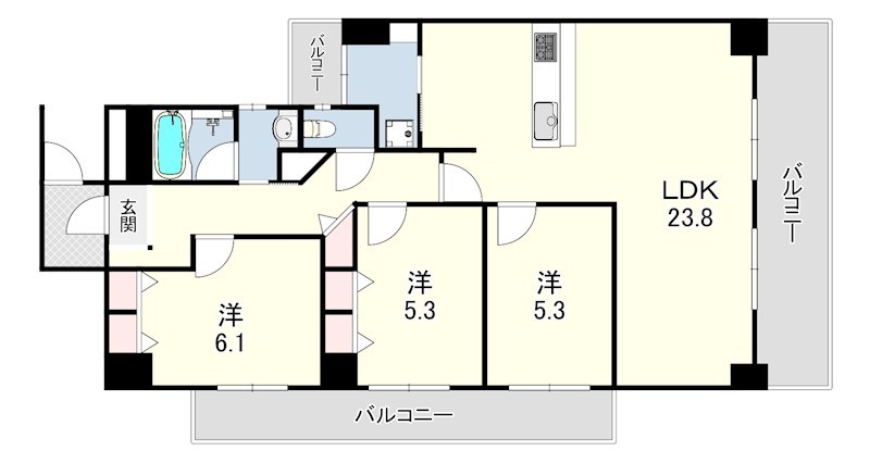 パームスクェアジェームス山 間取り