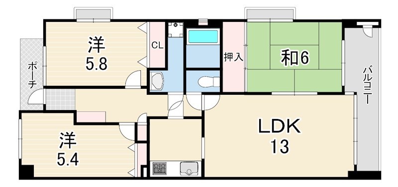 パーク・ハイム芦屋呉川町 間取り