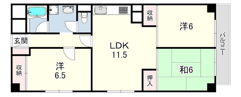 芦屋精道スカイハイツ 間取り