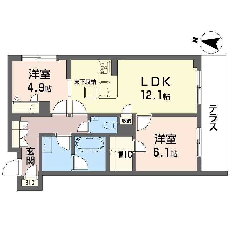 SHAMAISON GARDENS 旭が丘2 間取り