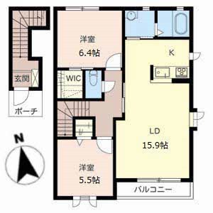 オリゼー芦屋西D 間取り