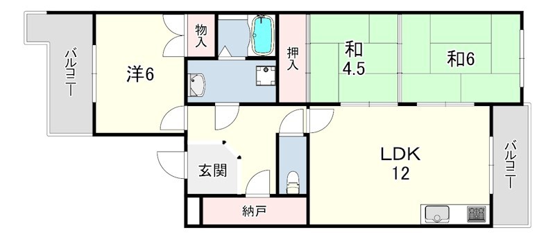リバーサイド北別府 間取り