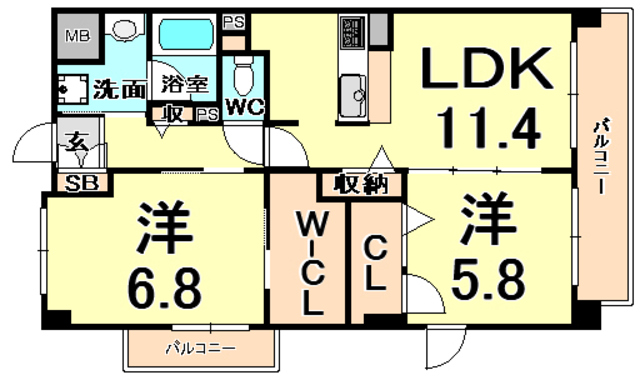グランジェ東甲子園 間取り