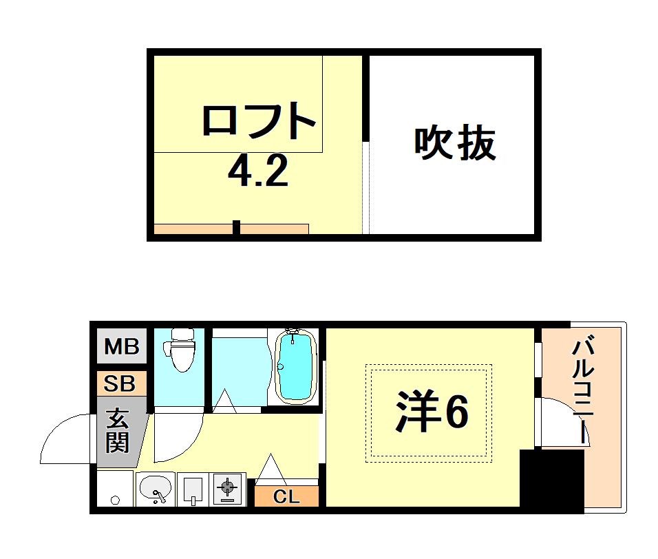 エステムコート三宮駅前ラ･ドゥー 間取り