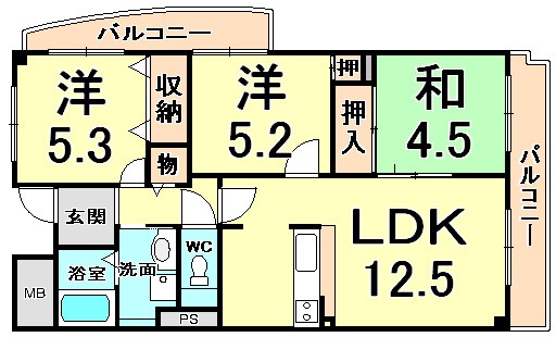 フローラルコート橘 間取り