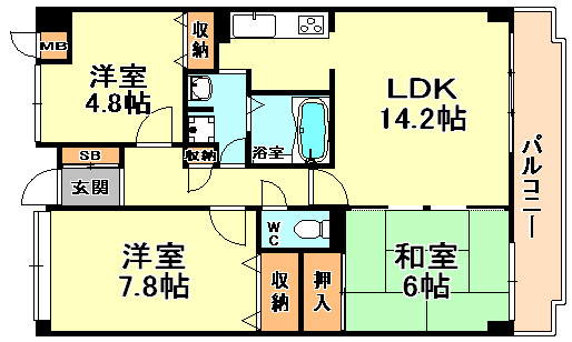 シャムロックコート西岡本 間取り