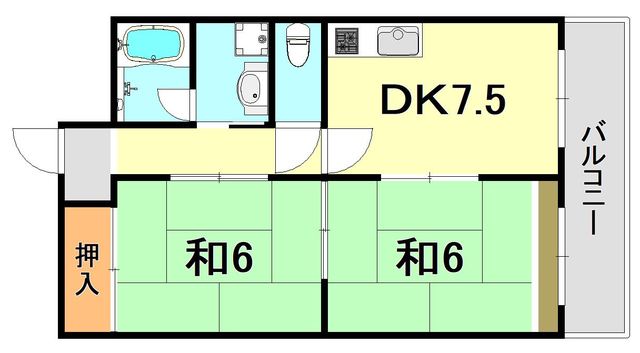 兵庫県神戸市長田区房王寺町７丁目 間取り