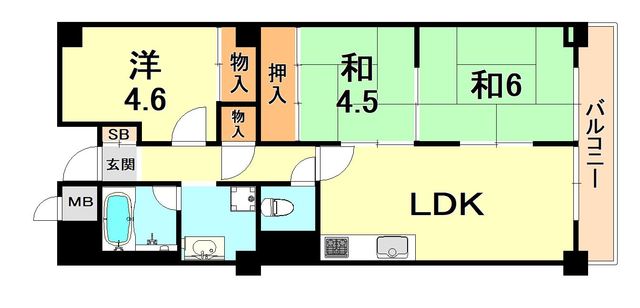惣町サンハイツ1号棟 間取り