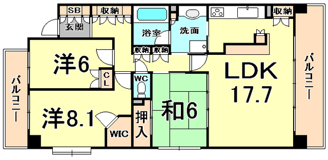 アーバンドルフ甲子園口 間取り