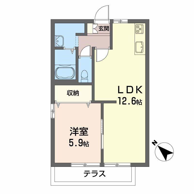 セジュール中田・1 間取り