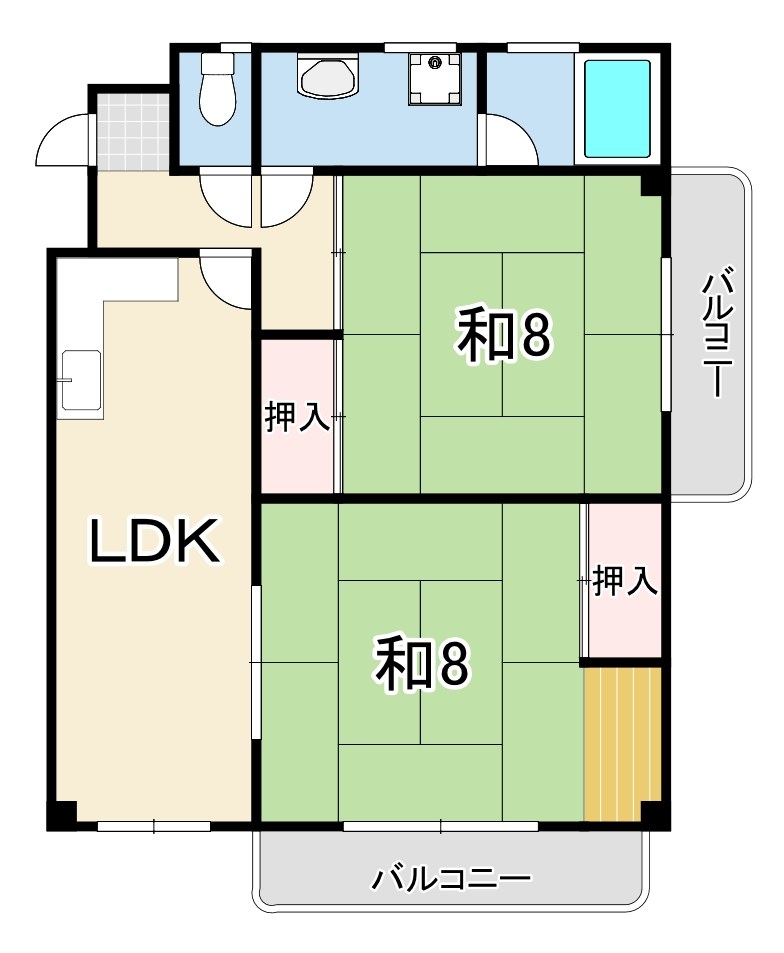 惣町サンハイツ2号棟 間取り