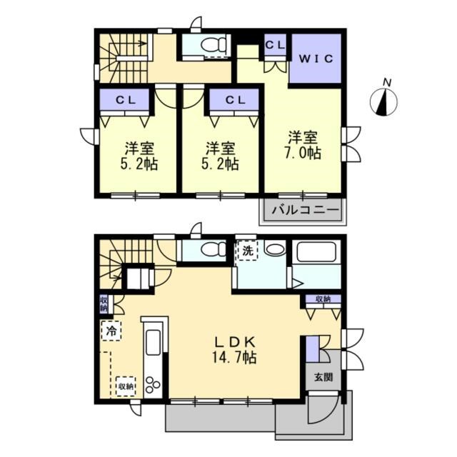 Ｗ．ＧｒｅｅｎＣｏｕｒｔ　Ｃ棟 間取り