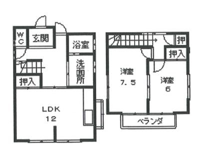 浅井和子貸家　B棟 間取り