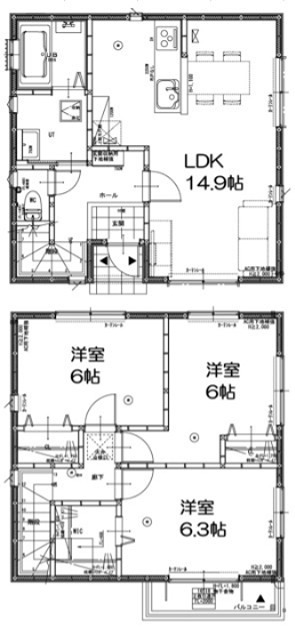 グランソフィア大間Ⅱ　C 間取り
